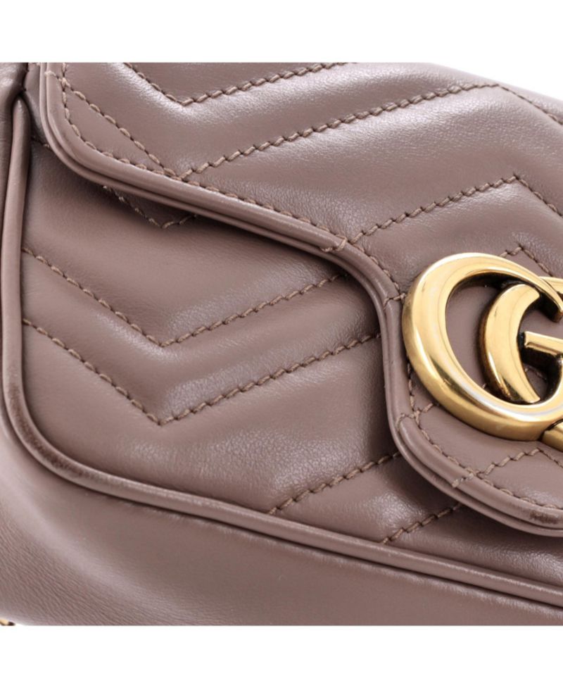 Super Mini GG Marmont Matelasse Leather Shoulder Bag