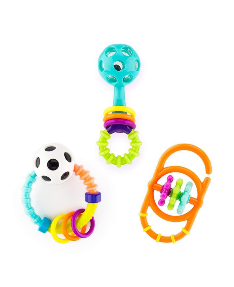 Sassy My First Rattles Newborn Gift Set, 3 Soft and Flexible Rattles