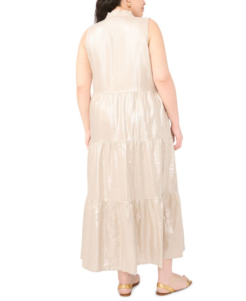Plus Size Sleeveless Tiered Ruffle Maxi Dress