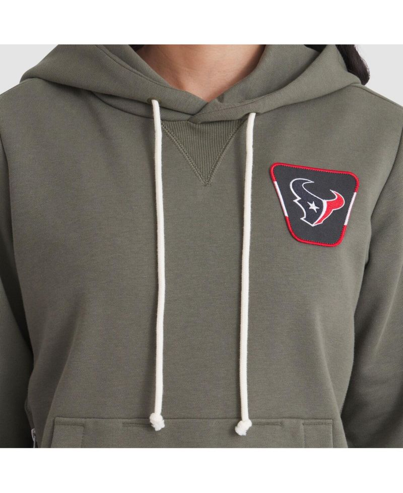 Women's Olive Houston Texans 2025 Salute to Service Sideline Standard Issue Dri-FIT Hoodie
