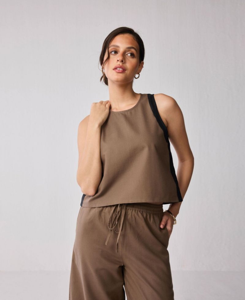 Women's Sleeveless Colorblock Top