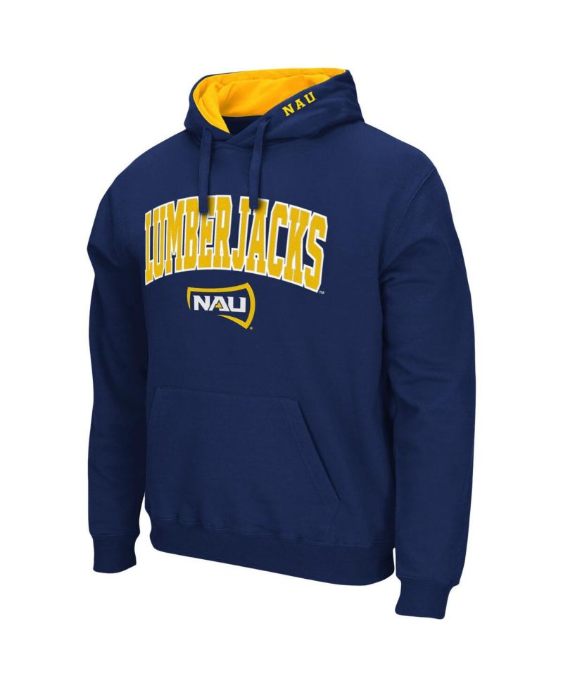 Men's Navy Northern Arizona Lumberjacks Arch and Logo Pullover Hoodie