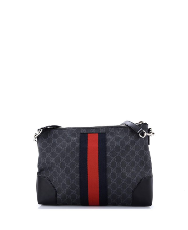Medium Web Zip Flat Messenger GG Coated Canvas