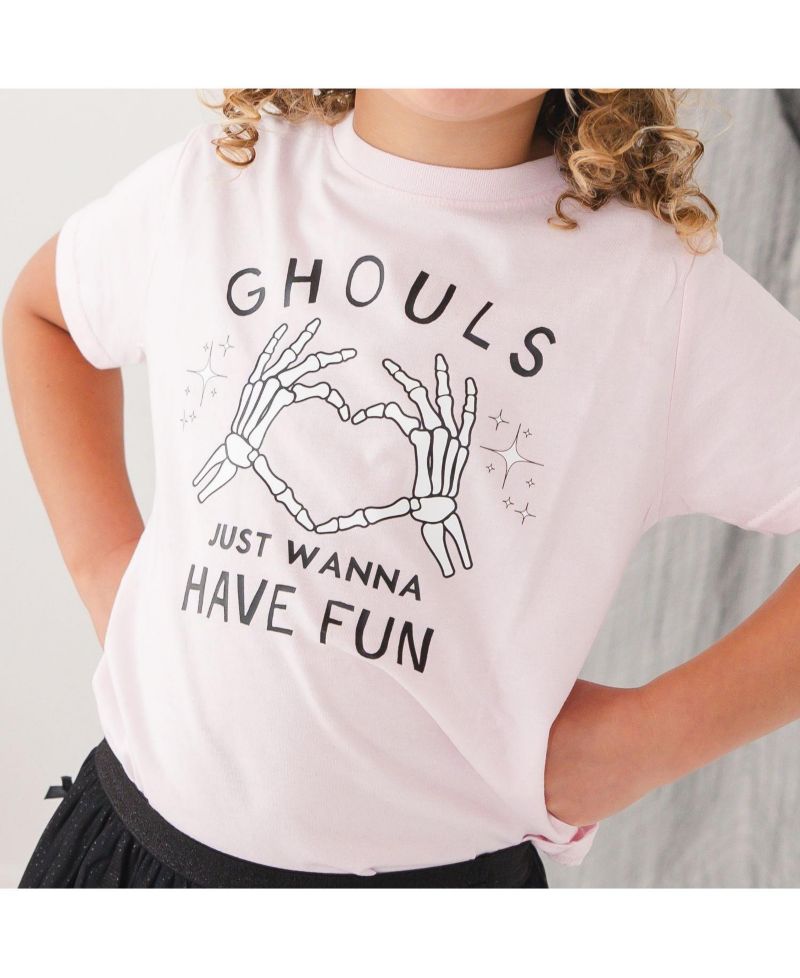 Little Girls Ghouls Just Wanna Have Fun Halloween Short Sleeve T-Shirt