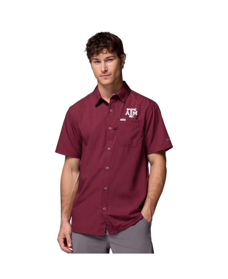 Men's Maroon Texas A&M Aggies Slack Tide Camp Button-Up Shirt
