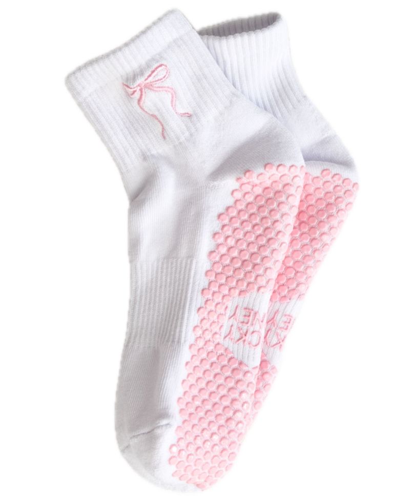 Women's Harlow Grip Embroidered Ankle Patch Crew Socks