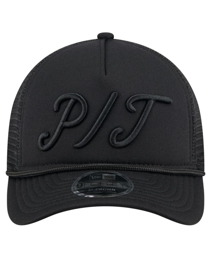 Men's Black Pittsburgh Pirates City Initial 9FORTY A-Frame M-Crown Adjustable Trucker Hat