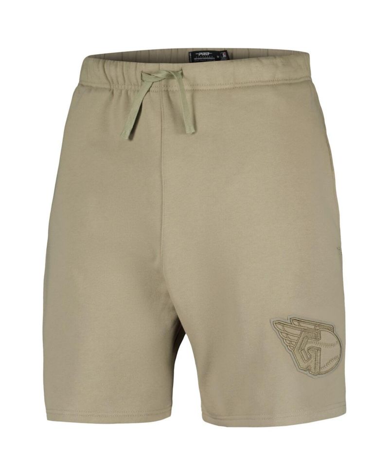 Men's Khaki Cleveland Guardians Neutral Fleece Shorts