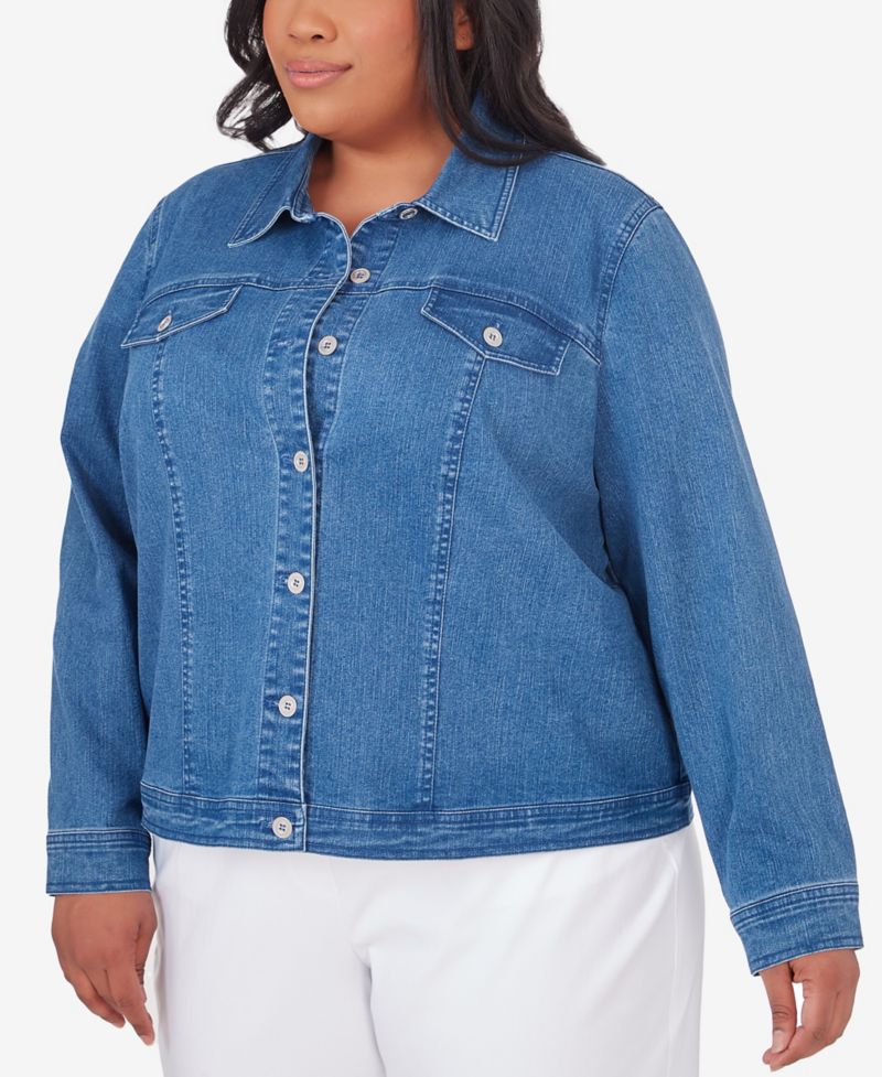 Plus Size Classic Fit Denim Jacket