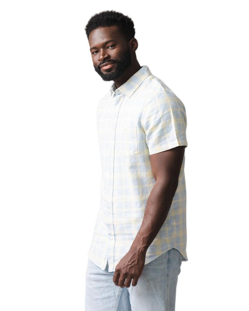Men's Hope and Henry Linen Short Sleeve Button Down Shirt