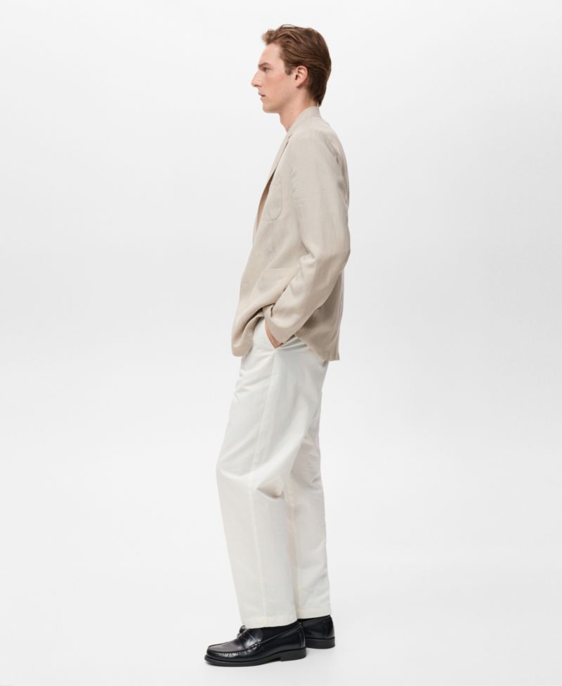 Men's Slim-Fit Linen Suit Blazer