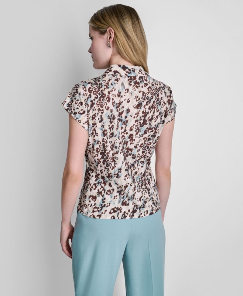 Women's Cap-Sleeve Printed Top
