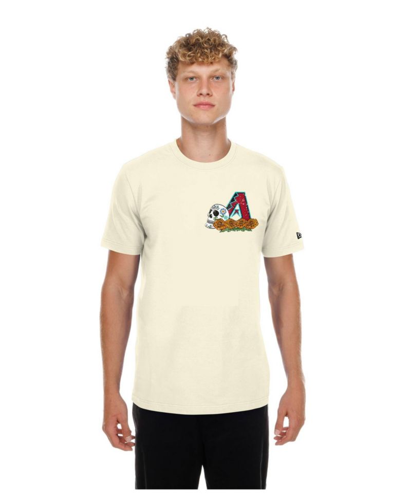 Men's Natural Arizona Diamondbacks Dia de los Muertos Sugar Skull T-Shirt