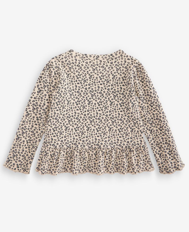 Baby Girls' 3M-24M Mix & Match Long-Sleeve Leopard-Print Peplum Top