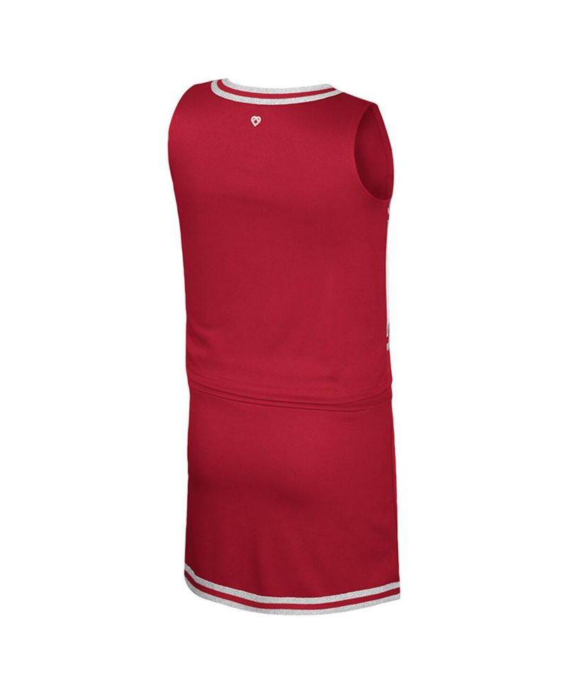 Big Girls Cardinal Arkansas Razorbacks Cheerleader Top Skirt Set
