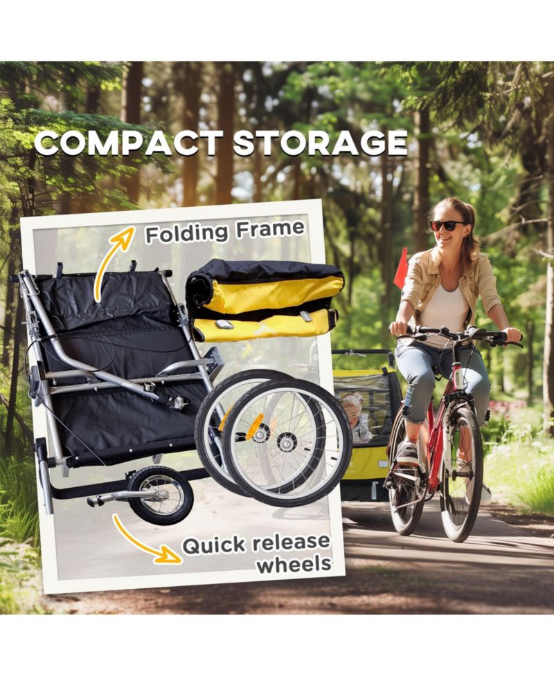 Kids Elite 2-Seat Bicycle Trailer Steel w/ Water Resist Windows