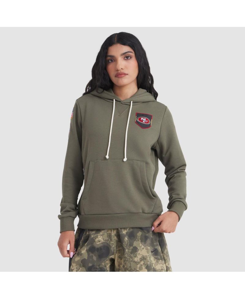 Women's Olive San Francisco 49ers 2025 Salute to Service Sideline Standard Issue Dri-FIT Hoodie