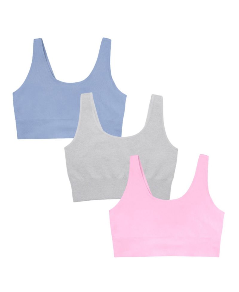 Women's 360 Stretch Seamless Comfort Longline Bralette 3-Pack