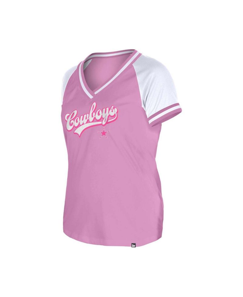 Women's Pink Dallas Cowboys Mommy Me V-Neck T-Shirt