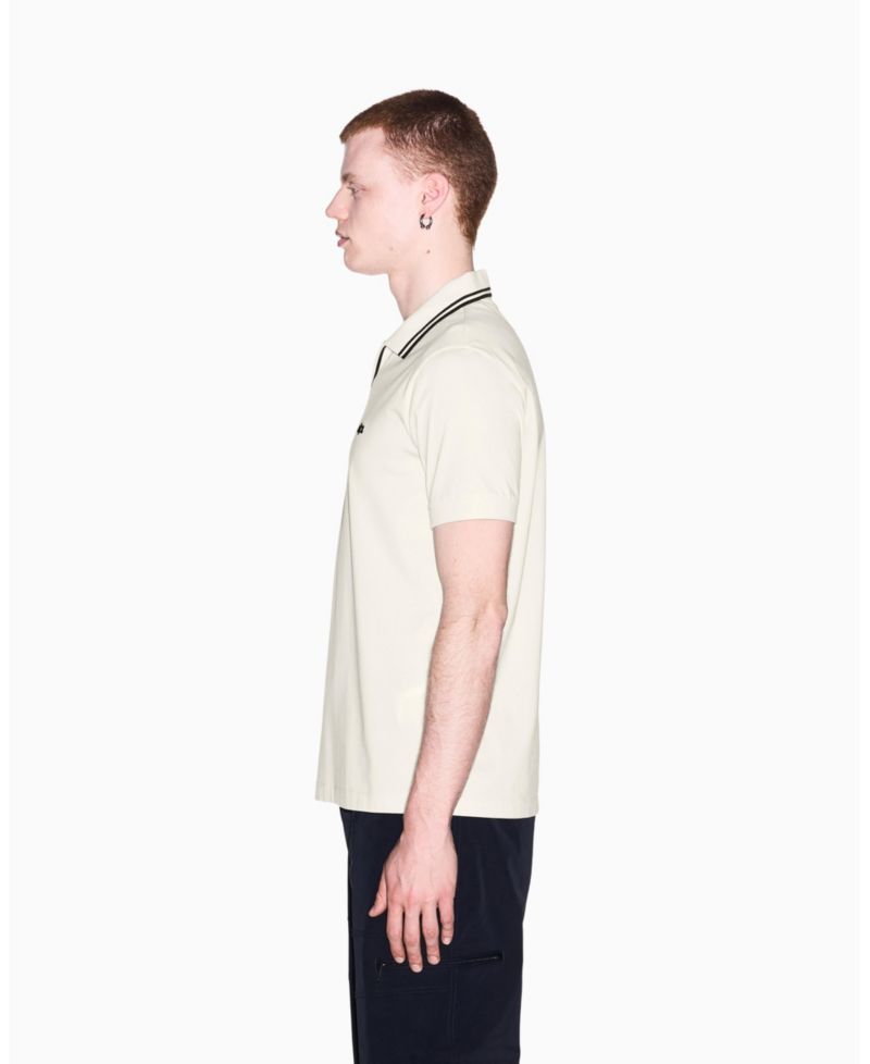 Men's Mercerized Tipping Johnny Collar Polo Shirt