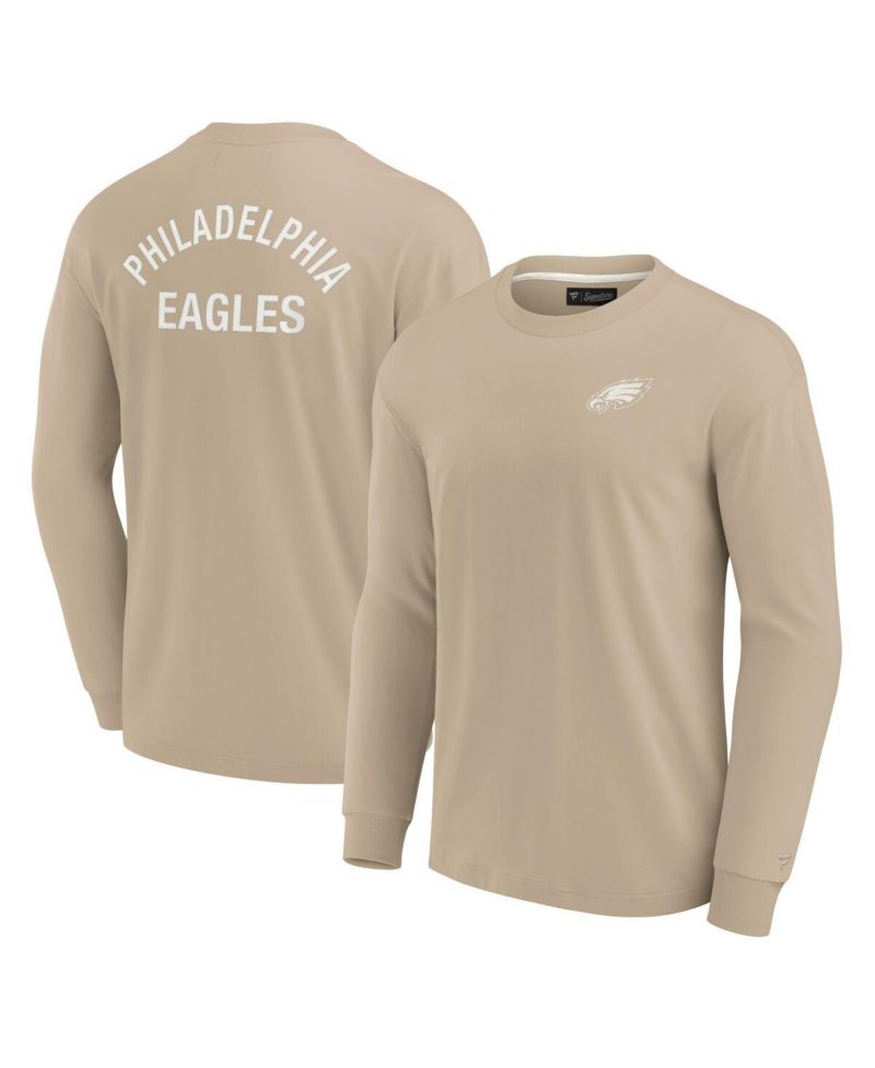 Men's and Women's Khaki Philadelphia Eagles Elements Super Soft Long Sleeve T-Shirt