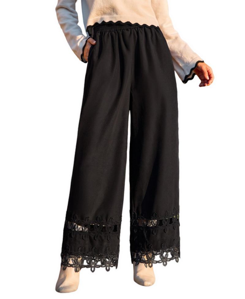 Women's Beach House Wide-Leg Pull-On Crochet Pants