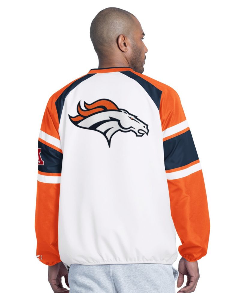 Men's Denver Broncos Infield Play Raglan Sleeve V-Neck Pullover Sweatshirt