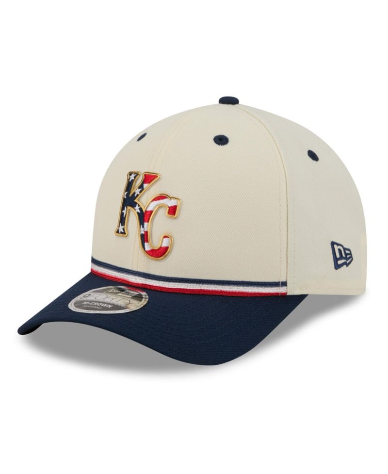 Big Boys and Girls Cream/Navy Kansas City Royals USA 250 9FORTY M-Crown Adjustable Hat
