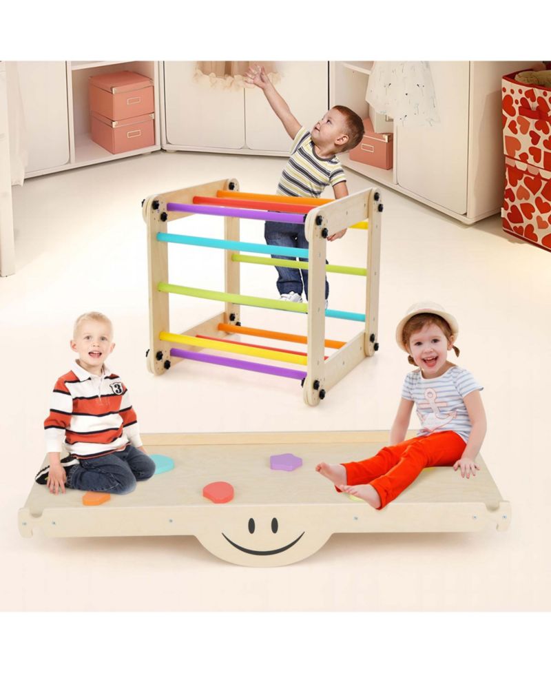 Montessori Wooden Reversible Ramp Climber and Ramp, 2-Piece Set