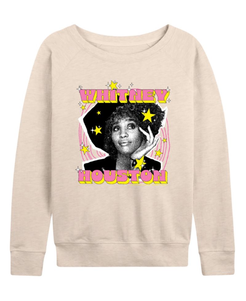 Women's Whitney Houston Portrait French Terry Long-Sleeve T-Shirt