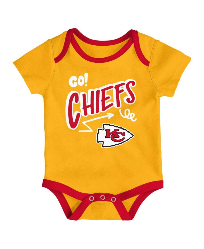 Baby Boys and Girls 3-Piece Kansas City Chiefs All Day Play Bodysuit Set