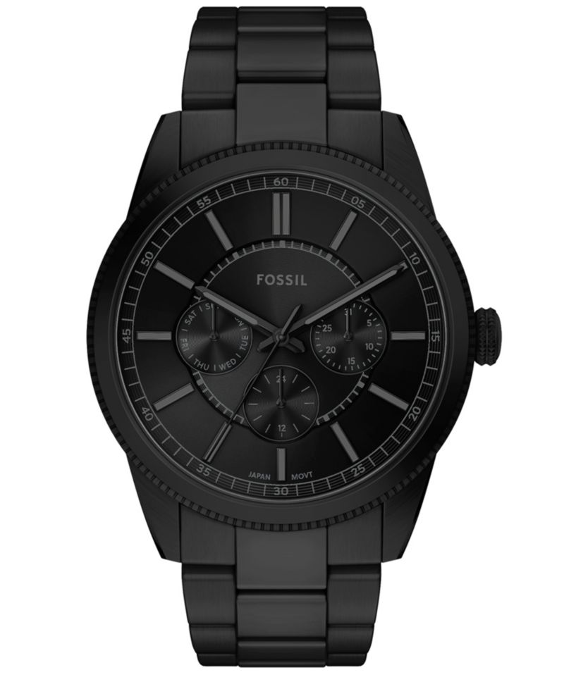 Men's Pearson Multifunction Black Stainless-Steel Watch, 42mm
