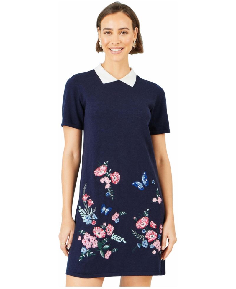 Women's Embroidered Knitted Floral Tunic