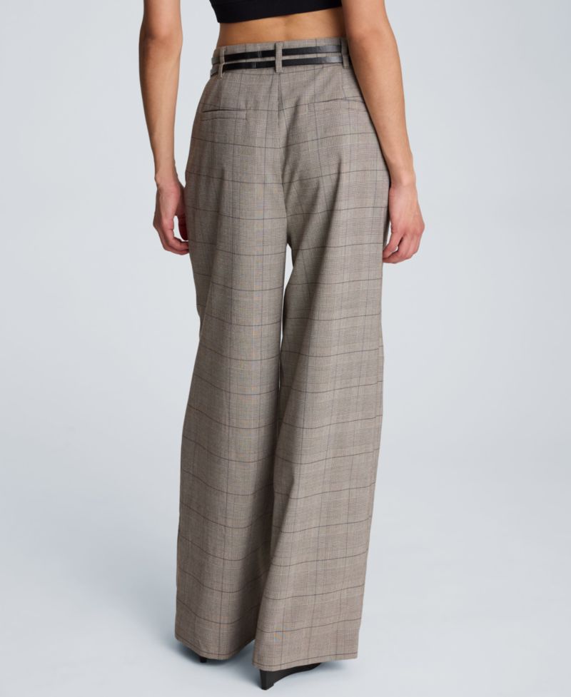 Women's Wide-Leg Double Belt Pants