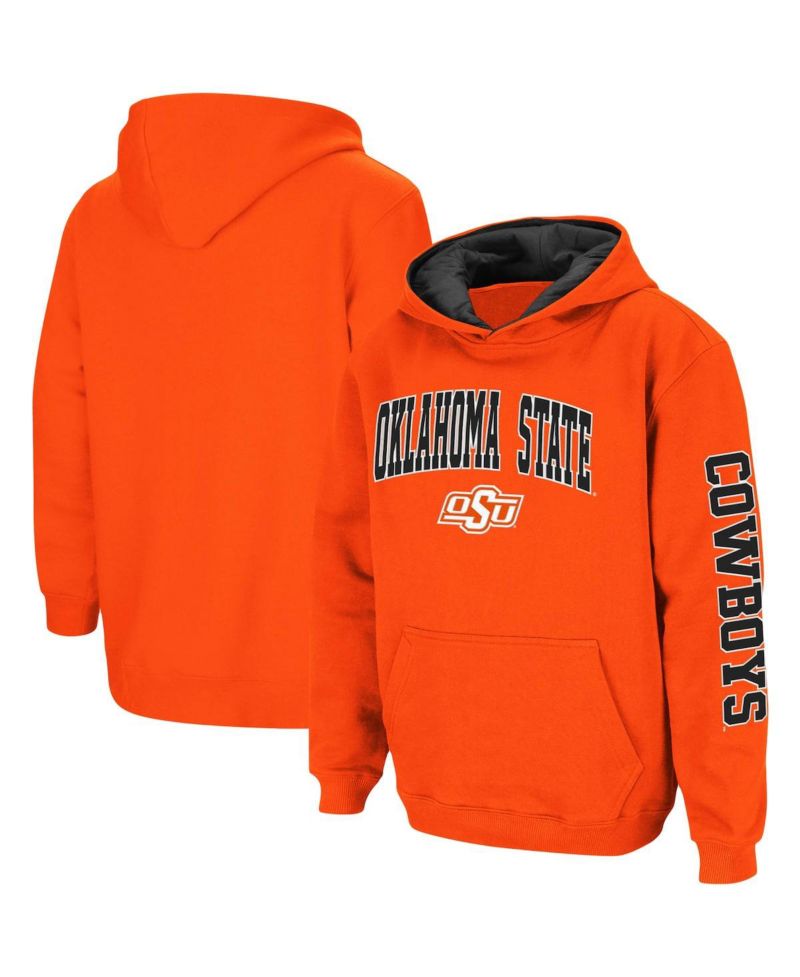 Youth Boys Orange Oklahoma State Cowboys 2-Hit Team Pullover Hoodie