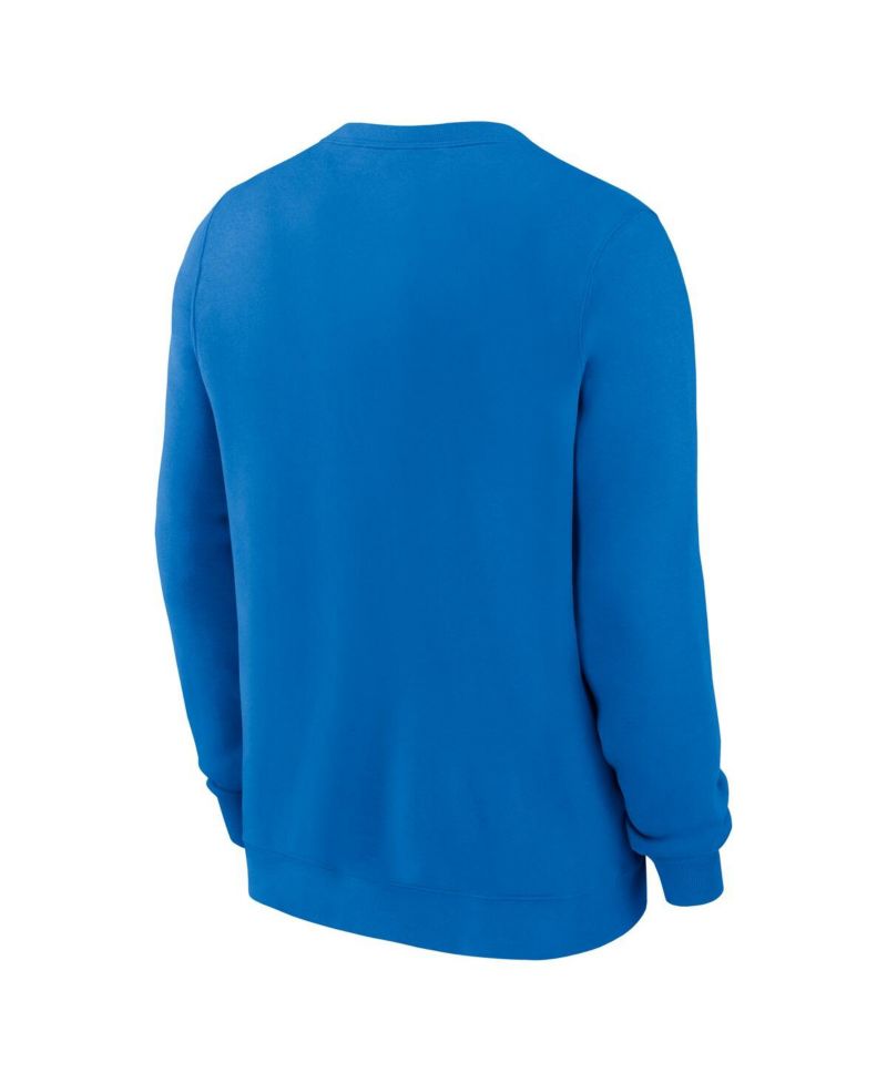 Men's Blue Detroit Lions Primetime Club Fleece Pullover Sweatshirt