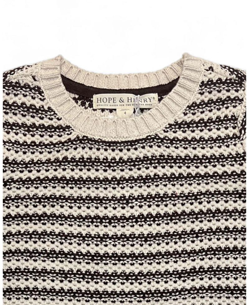 Hope and Henry Boy's Small to Xlarge Organic Striped Crew Neck Pullover Sweater