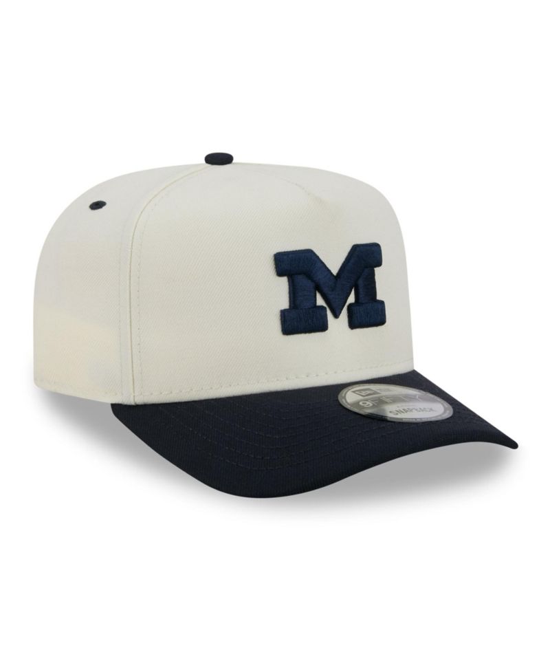 Men's and Women's White/Navy Michigan Wolverines A-Frame 9FIFTY Snapback Hat