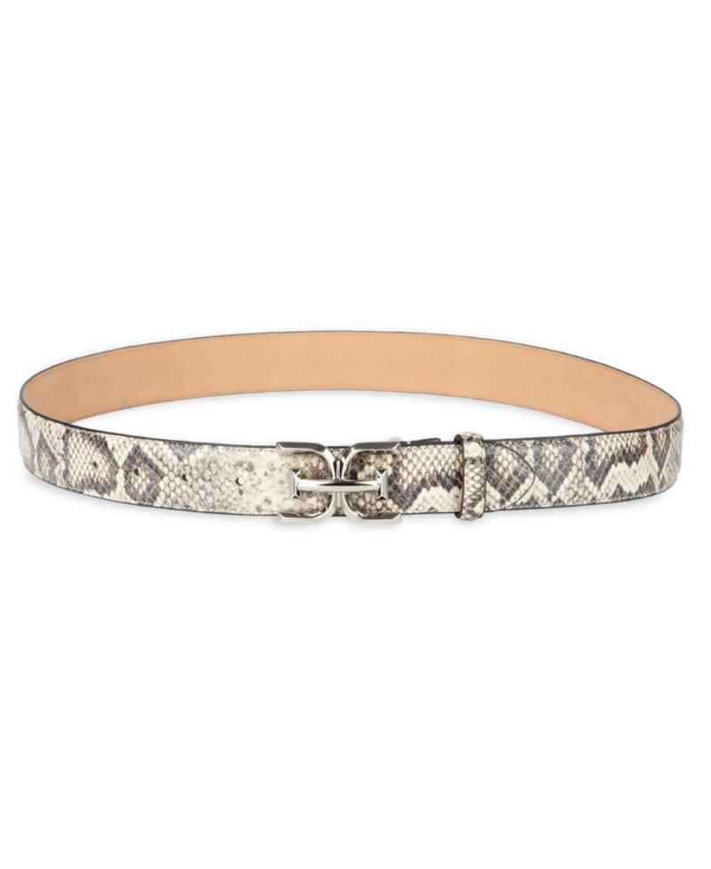 Women's Double-E Plaque Buckle Exotic Print Belt