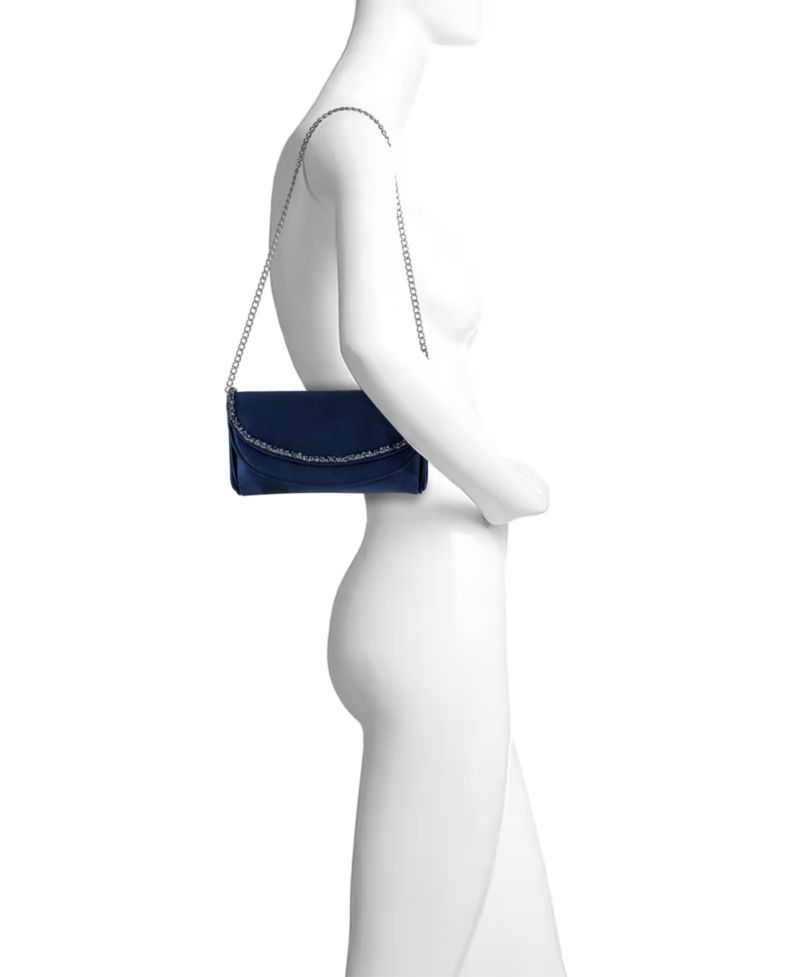 Woman's Talia Double Flap Clutch with Crystal Necklace
