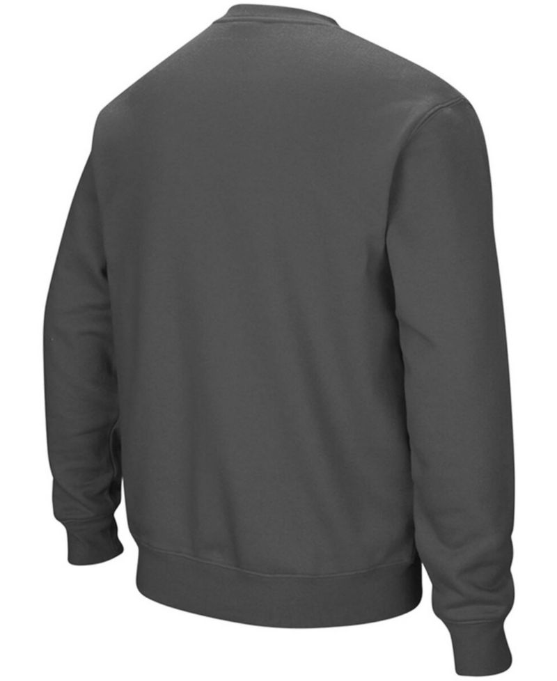 Men's Charcoal Wyoming Cowboys Arch & Logo Tackle Twill Pullover Sweatshirt