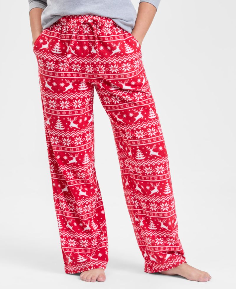 Women's Deer Fair Isle Fleece Pajama Pants
