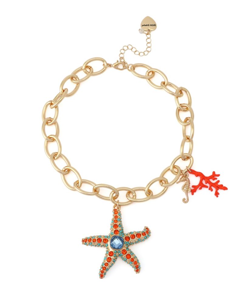Faux Stone Starfish Pendant Necklace