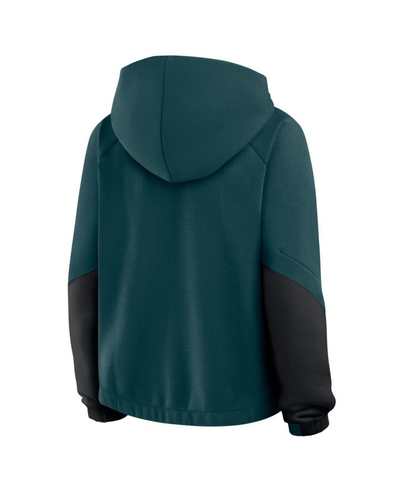 Women's Midnight Green Philadelphia Eagles Oversized Redzone Bubble Screen Pullover Hoodie