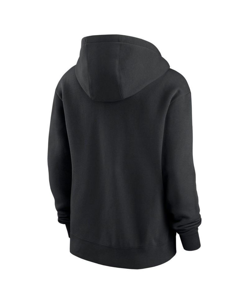 Women's Black Las Vegas Raiders Wordmark Club Fleece Pullover Hoodie