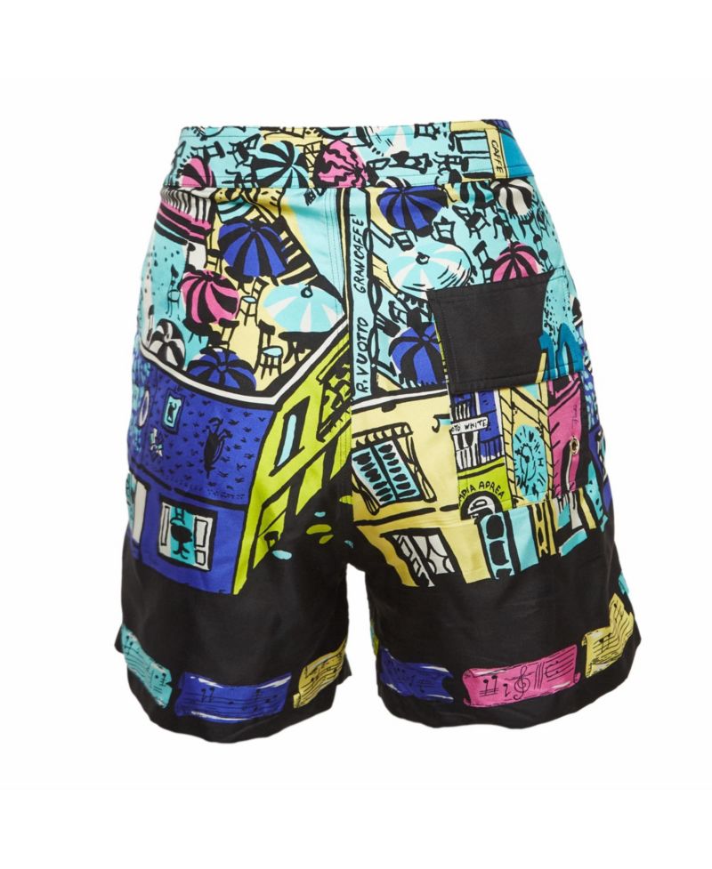 Women's Printed Silk Mid-Rise Shorts, 7" Inseam