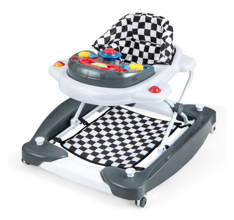 Foldable 6 in 1 Baby Walker with Adjustable Height for Infant Mobility and Play