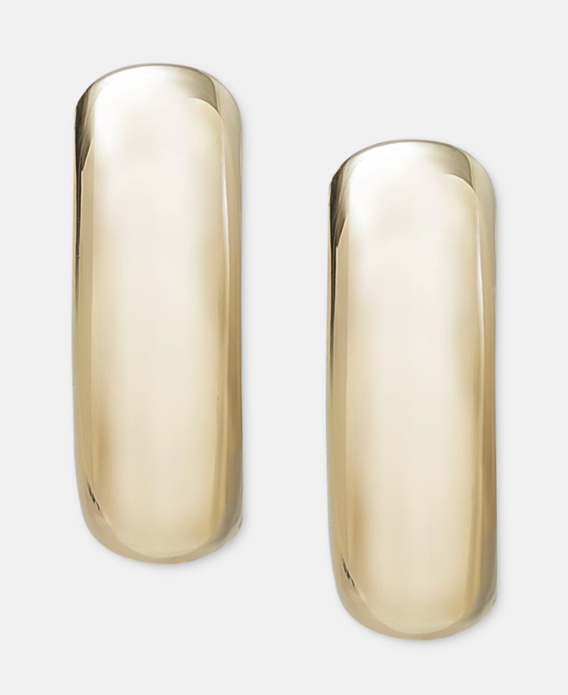 Small Huggie Hoop Earrings, 0.59"