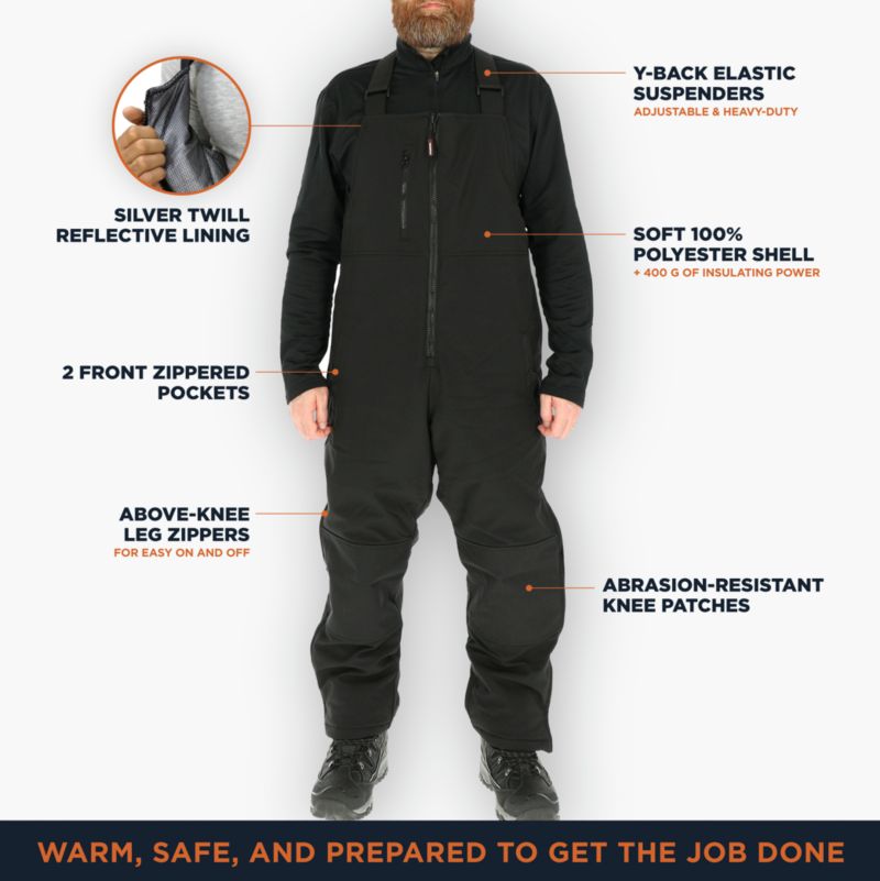 Men's Insulated Softshell Bib Overalls
