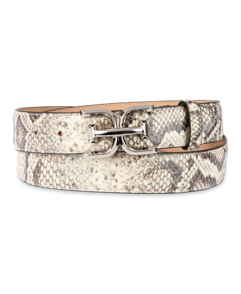 Women's Double-E Plaque Buckle Exotic Print Belt